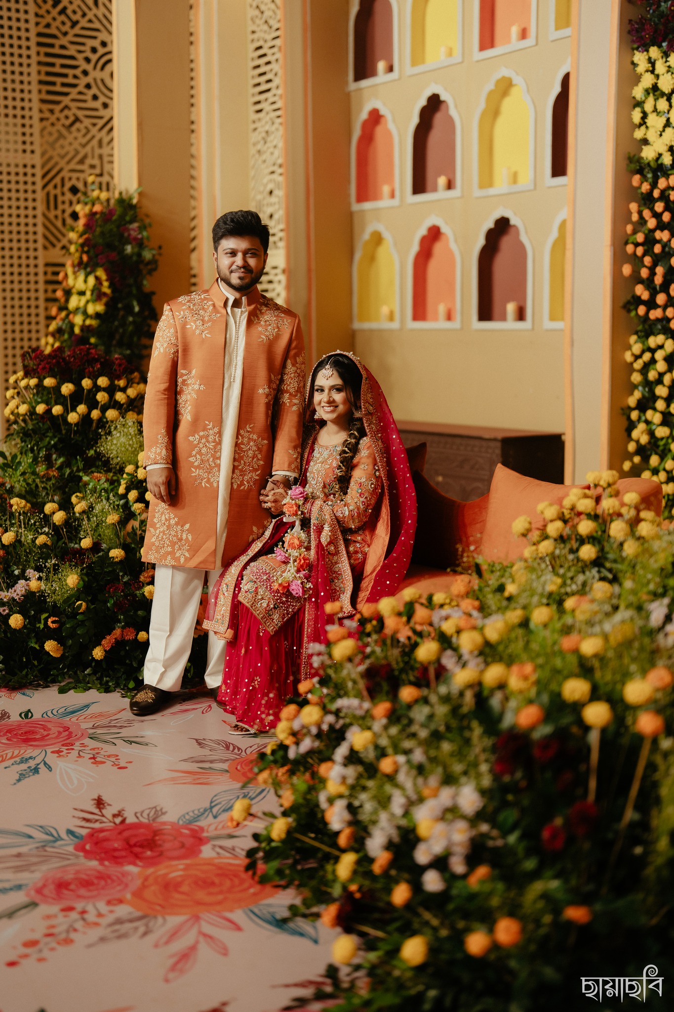 holud hues telling their love story Samiha fahim Aloki Platinum events10