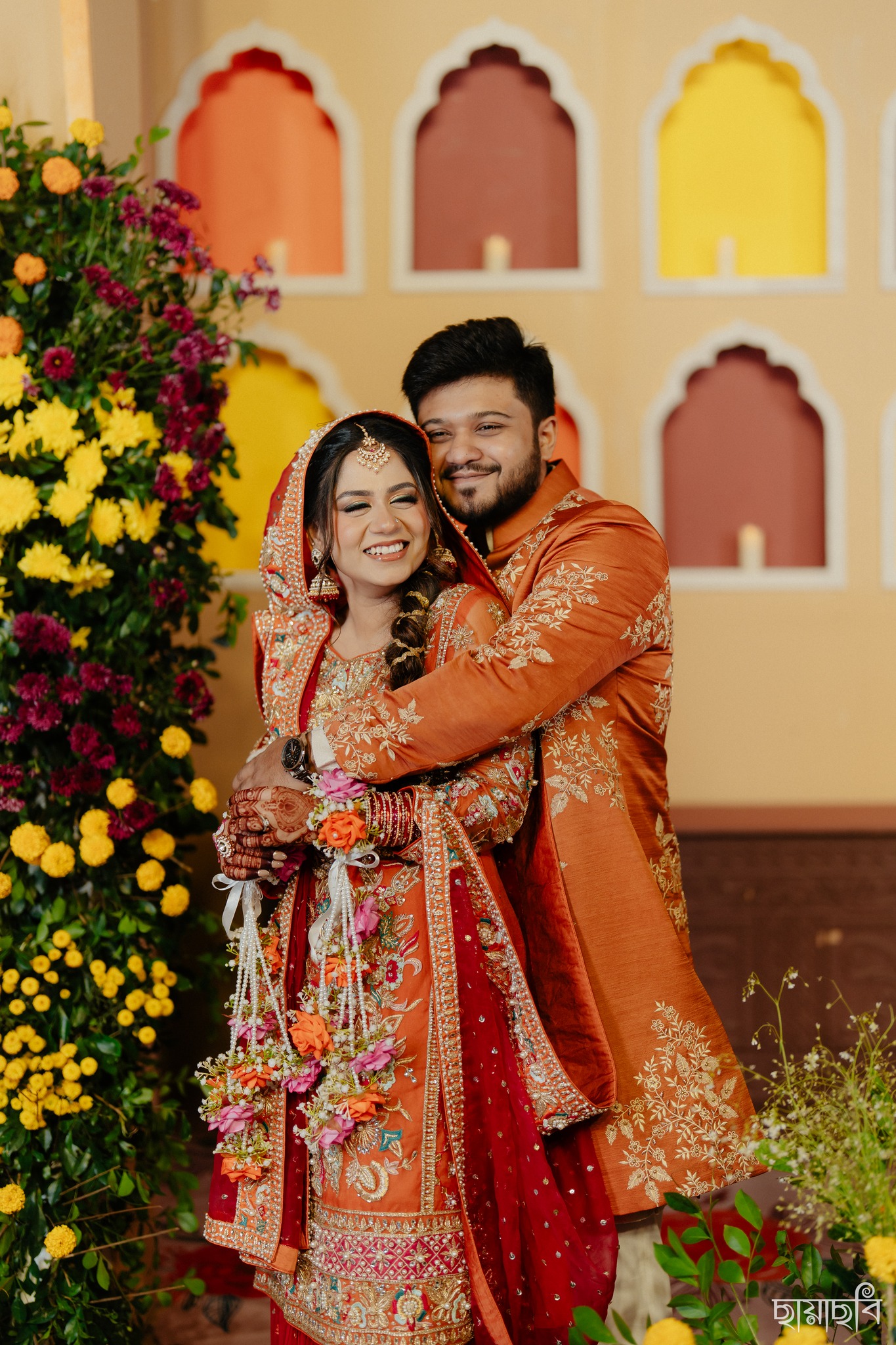 holud hues telling their love story Samiha fahim Aloki Platinum events13