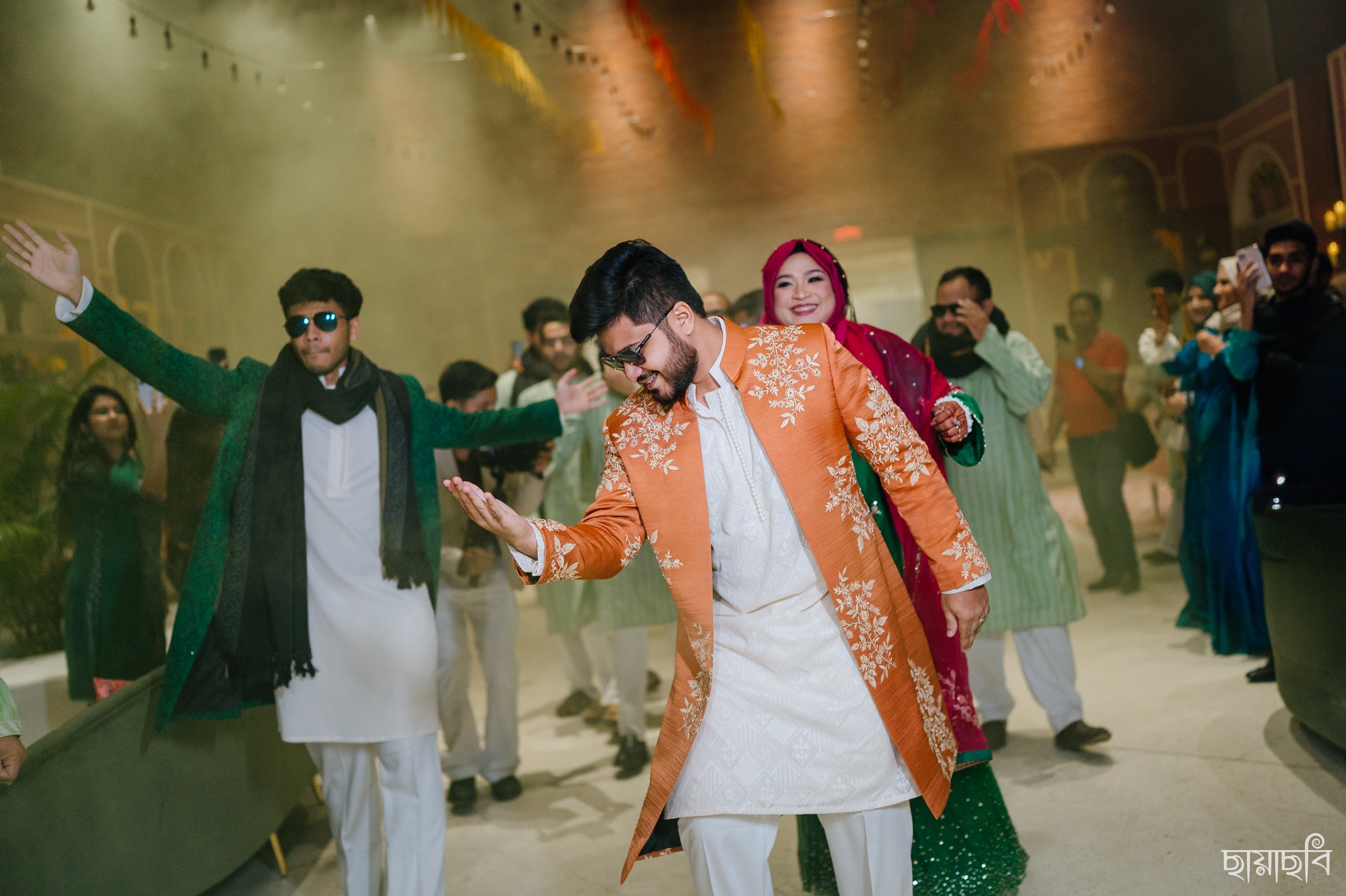holud hues telling their love story Samiha fahim Aloki Platinum events9